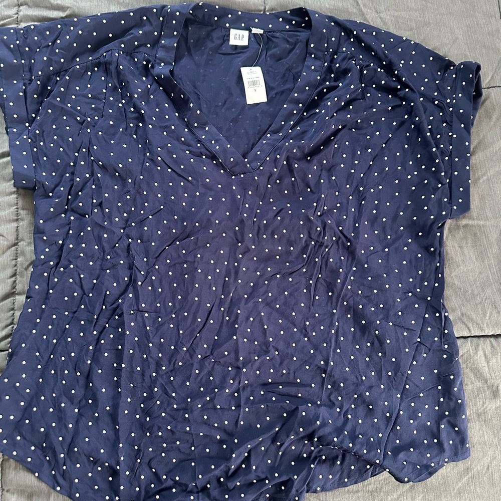 GAP Navy Polka Dot Women's Top